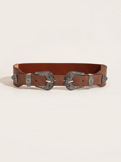 Western Blossom Double Buckle Belt