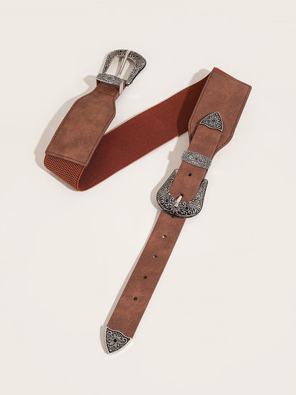 Western Blossom Double Buckle Belt