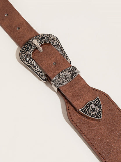 Western Blossom Double Buckle Belt