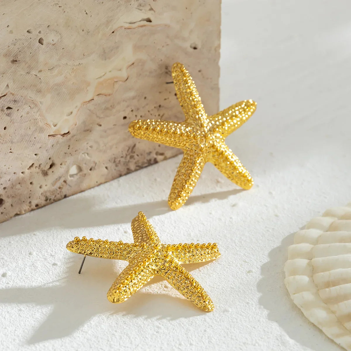 Shiny Starfish Dangle Earrings