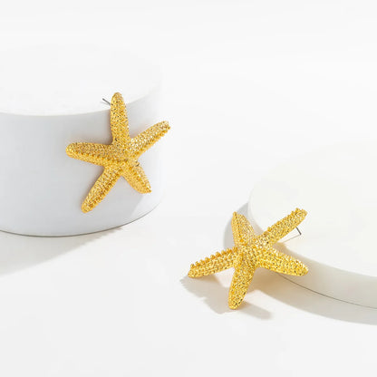 Shiny Starfish Dangle Earrings