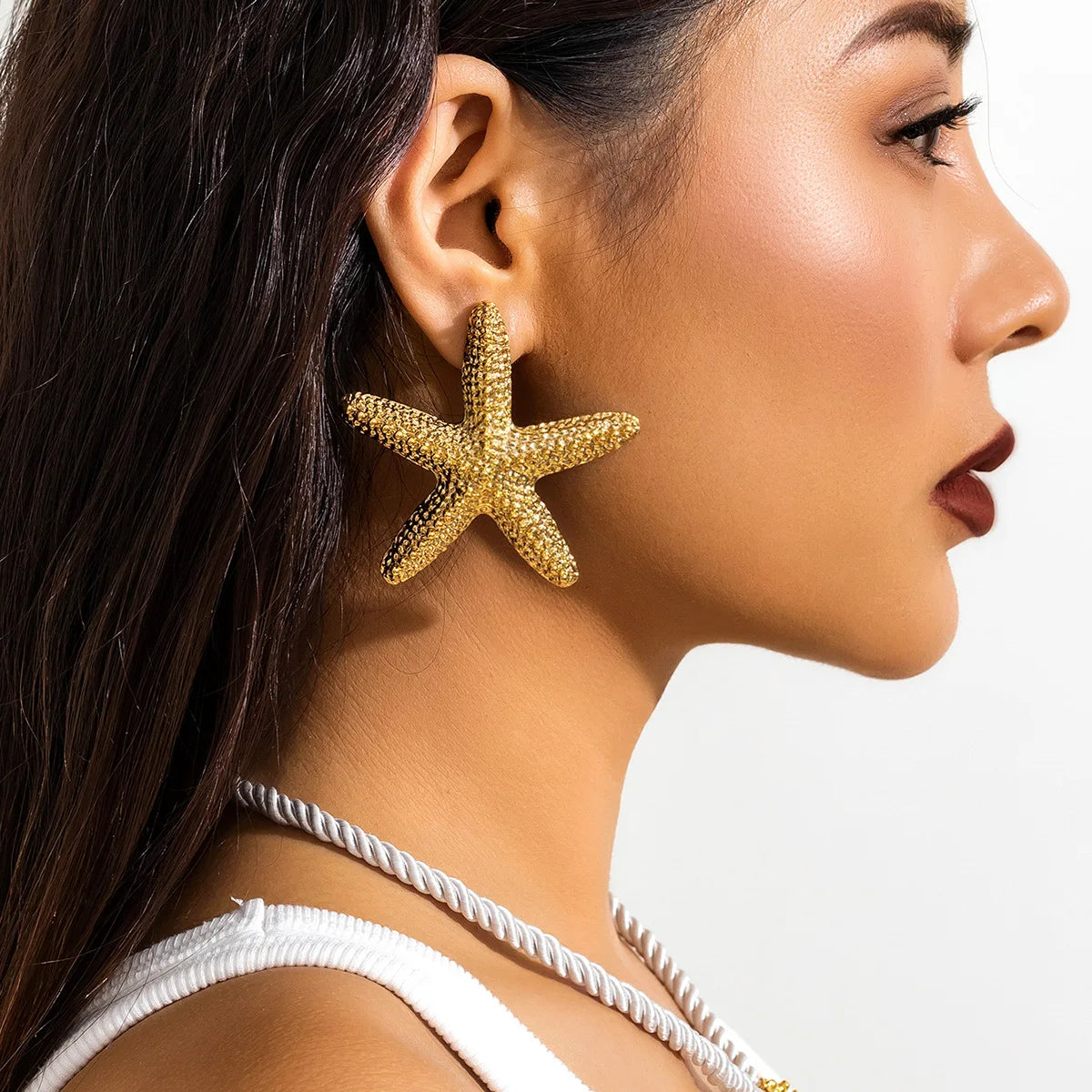 Shiny Starfish Dangle Earrings