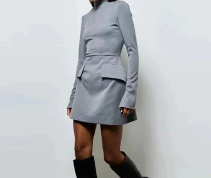 Elegant Slim Dress, Long Sleeve Half Turtleneck, 2024 Newest - Fasify