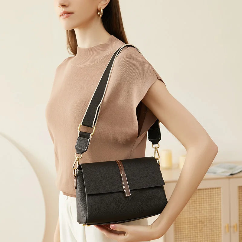 Luxurious Leather Shoulder Bag | Brand-Designed Cowhide Crossbody - Fasify